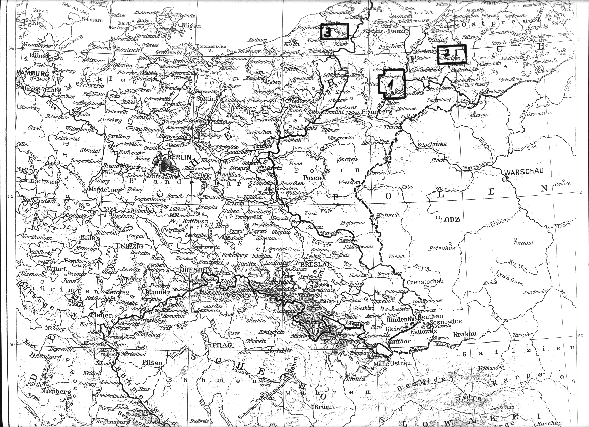 Übersichtskarte Ostdeutschland